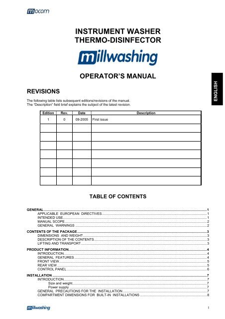 Manuale Operatore Operator's Manual Manuel d'utilisation ...