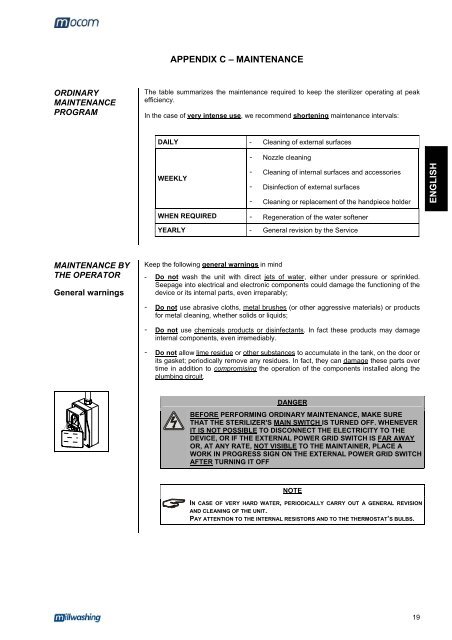 Manuale Operatore Operator's Manual Manuel d'utilisation ...