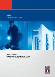 SISTEC WERT- und daTEnSChuTzpRogRamm