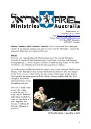 Ariel Ministries Australia End of Year Report 2012