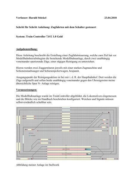 Zugfahrten mit dem Schalter gesteuert System: Train Contr - TC-Wiki