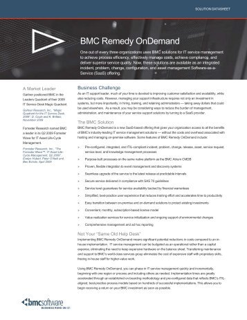 BMC Remedy OnDemand - RightStar