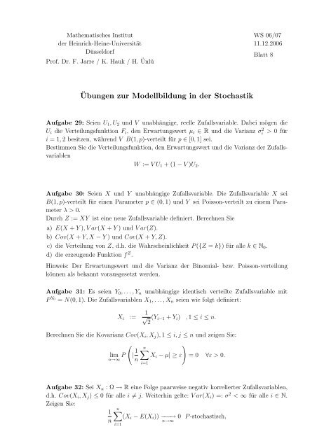 Varianz Aus Erwartungswert Berechnen