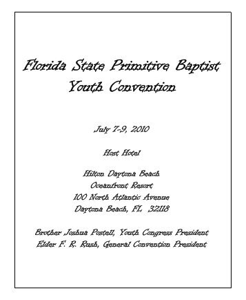 Florida State Primitive Baptist Youth Convention