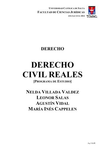 derecho civil reales - Universidad Catolica de Salta