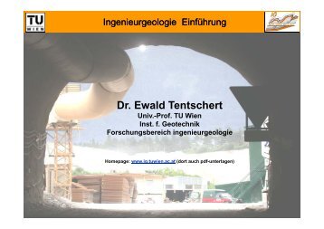 Dr. Ewald Tentschert - Forschungsbereich für Ingenieurgeologie