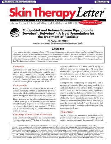 Calcipotriol and Betamethasone Dipropionate - Skin Therapy Letter