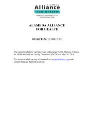 Diabetes Clinical Guidelines - Alameda Alliance for Health