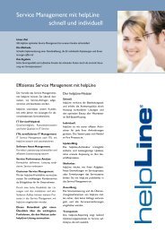 Service Management mit helpLine schnell und individuell - plain it AG
