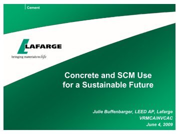 Concrete & Cementitous Materials for a Sustainable Future