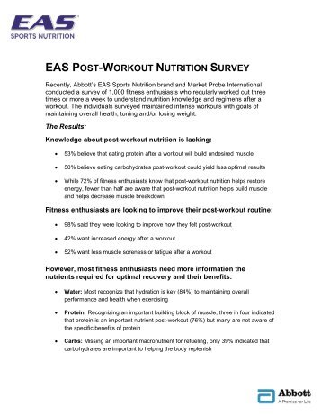 Fact Sheet: EAS Post-Workout Nutrition Survey - Abbott Nutrition