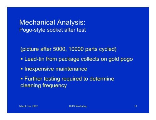 Burn-in & Test Socket Workshop - BiTS Workshop