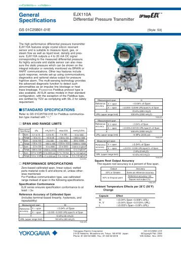 EJX110A Differential Pressure Transmitter - Istec Corp.