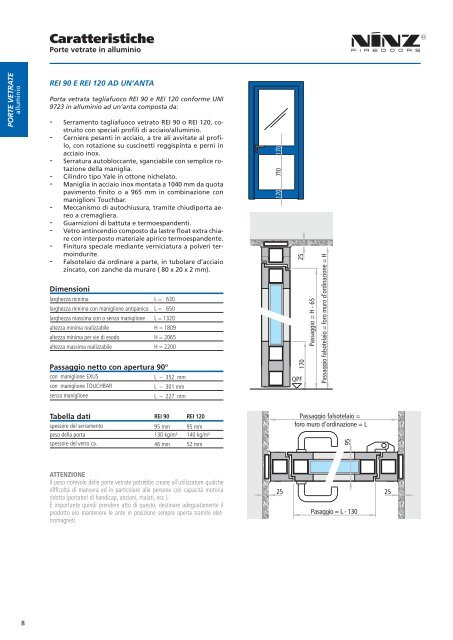 Porte vetrate in alluminio