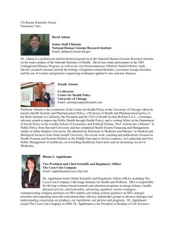 Presenters' bios - Foundation for the National Institutes of Health
