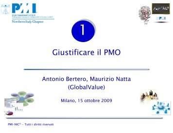 Giustificare il PMO - PMI-NIC