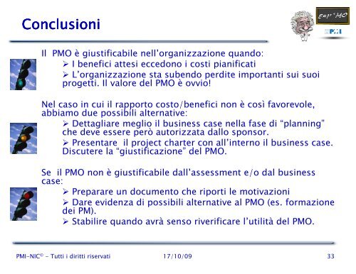 Giustificare il PMO - PMI-NIC