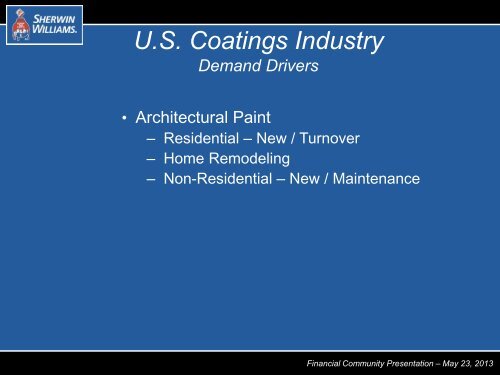 Industry Overview - Sherwin-Williams