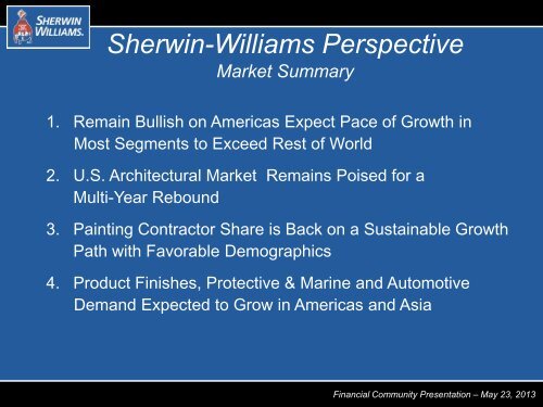 Industry Overview - Sherwin-Williams