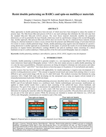 Resist double patterning on BARCs and spin-on ... - Brewer Science