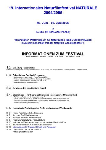 19. Internationales Naturfilmfestival NATURALE 2004/2005 ...