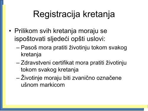 Kontrolni sustav za zdravlje Å¾ivotinja - Kancelarija za veterinarstvo