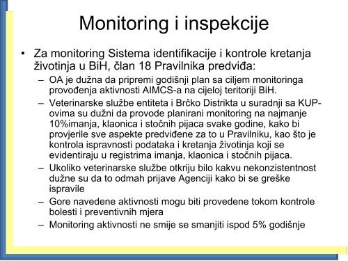 Kontrolni sustav za zdravlje Å¾ivotinja - Kancelarija za veterinarstvo