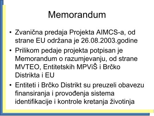 Kontrolni sustav za zdravlje Å¾ivotinja - Kancelarija za veterinarstvo