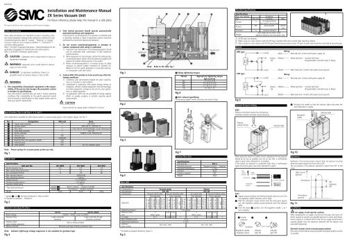 Installation and Maintenance Manual ZX Series Vacuum Unit - SMC