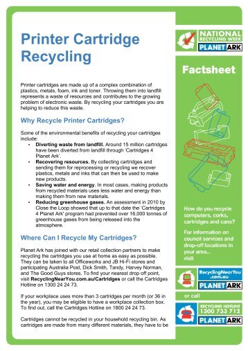 Printer Cartridge Recycling - National Recycling Week - Planet Ark