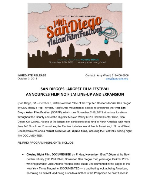 14th Sdaff Filipino Films San Diego Asian Film Festival 13