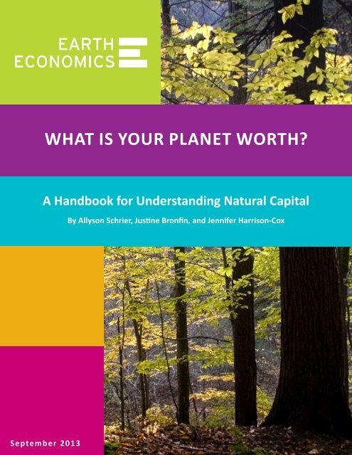 A Handbook for Understanding Natural Capital - Earth Economics