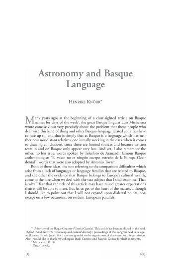 Astronomy and Basque Language - Dialnet