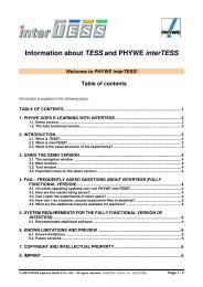 Information about TESS and PHYWE interTESS - Phywe Systeme ...