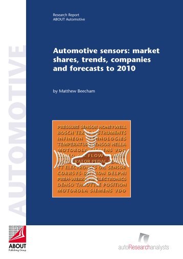 Automotive sensors: market shares, trends, companies and forecasts