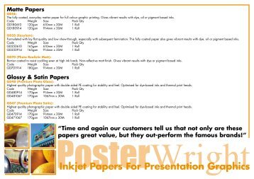 Inkjet Papers For Presentation Graphics