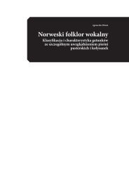 Norweski folklor wokalny. Klasyfikacja i charakterystyka gatunkÃ³w ...