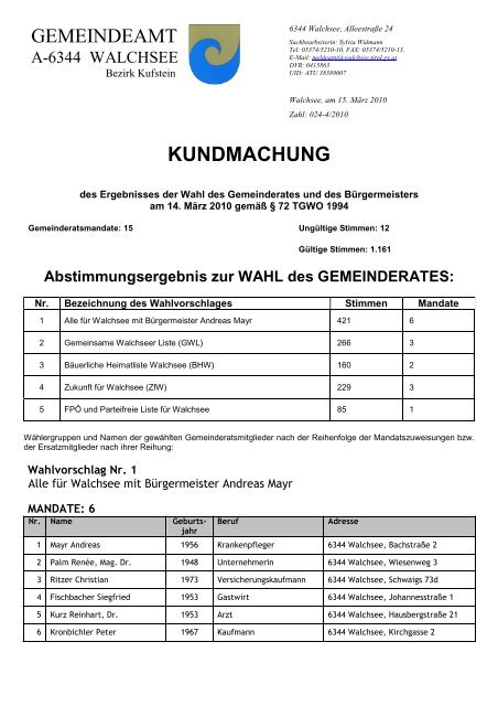 Niederschrift Kundmachung Wahlergebnis[1]