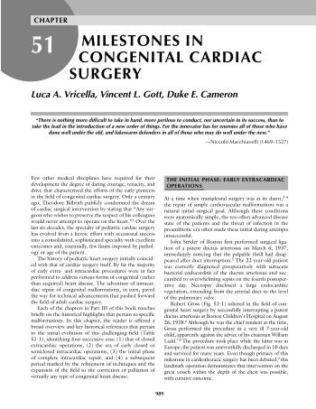 Chapter 51: Milestones in Congenital Cardiac Surgery - TSDA