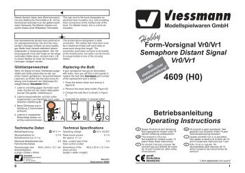 Form-Vorsignal Vr0/Vr1 Semaphore Distant Signal Vr0/Vr1 4609 (H0)