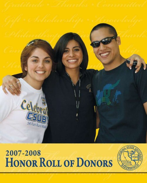 Download Honor Roll of Donors - CSUB Foundation