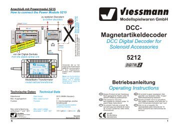 Magnetartikeldecoder 5212 Betriebsanleitung DCC Digital Decoder ...