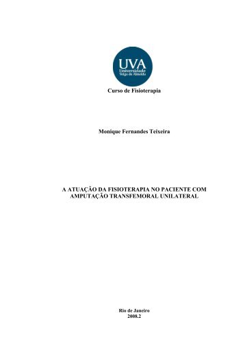 A AtuaÃ§Ã£o da Fisioterapia no Paciente com AmputaÃ§Ã£o ... - UVA