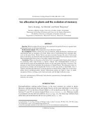 Sex allocation in plants and the evolution of monoecy - ResearchGate