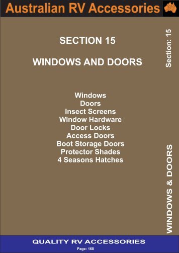 Section 15 - Windows & Doors - Award RV Superstore