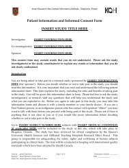 patient informed consent form - Kingston General Hospital