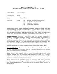 written findings of the - Washington State Noxious Weed Control Board