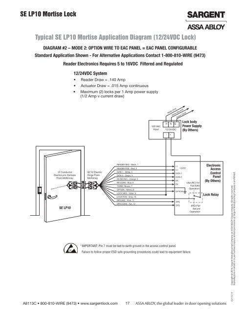 SE LP10 - Access Control Solutions from ASSA ABLOY