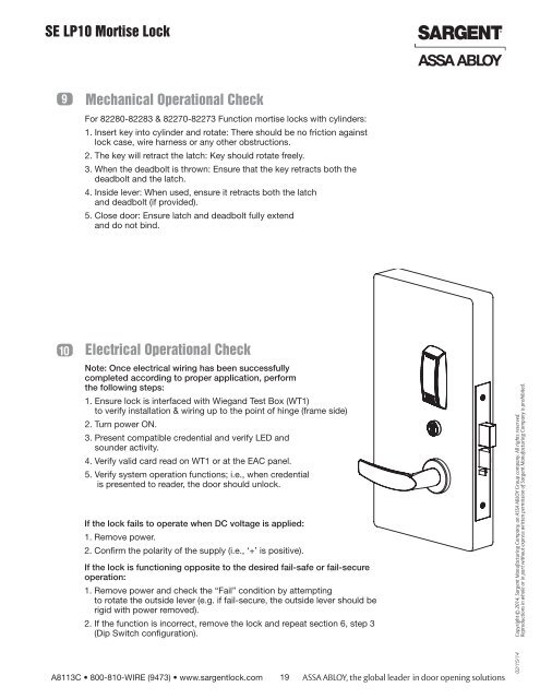 SE LP10 - Access Control Solutions from ASSA ABLOY