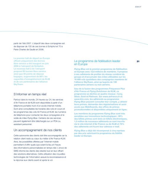 Rapport annuel 2006-07 - Air France-KLM Finance